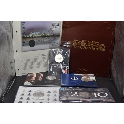 65 - Selection of cased Commemorative Coins to include London 2012 Olympics, A Story of love and Loyalty ... 