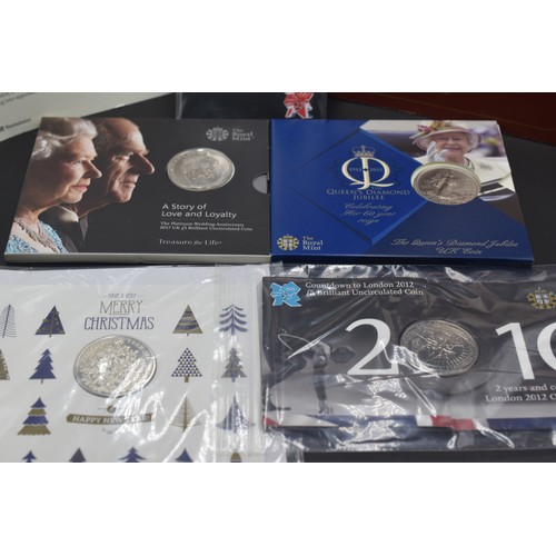 65 - Selection of cased Commemorative Coins to include London 2012 Olympics, A Story of love and Loyalty ... 