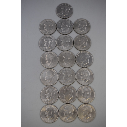 22 - Selection of USA Eisenhower One Dollars