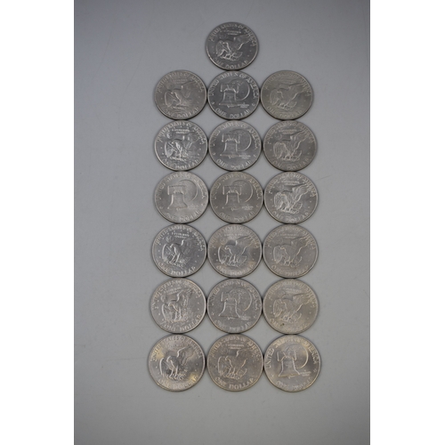 22 - Selection of USA Eisenhower One Dollars