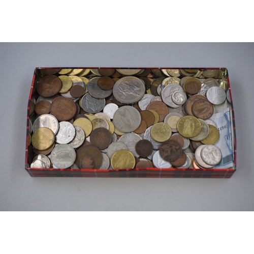 23 - Selection of Mixed Worldwide Coinage to Include Silver and Various Bank Notes