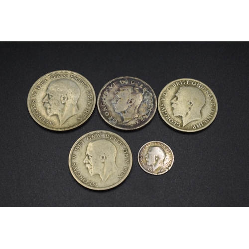 31 - Selection of George V  & George VI Silver Coinage to Include Half Crown, Two Shillings, One Florin x... 