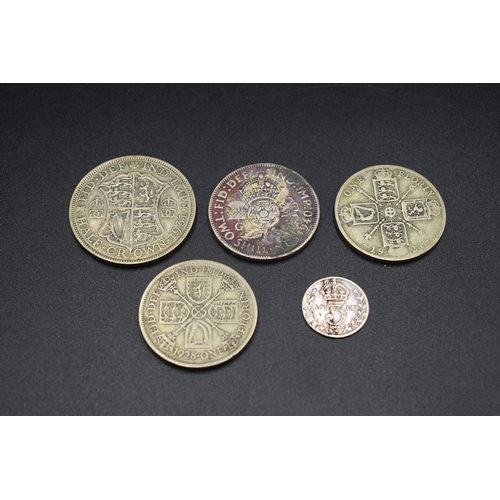 31 - Selection of George V  & George VI Silver Coinage to Include Half Crown, Two Shillings, One Florin x... 