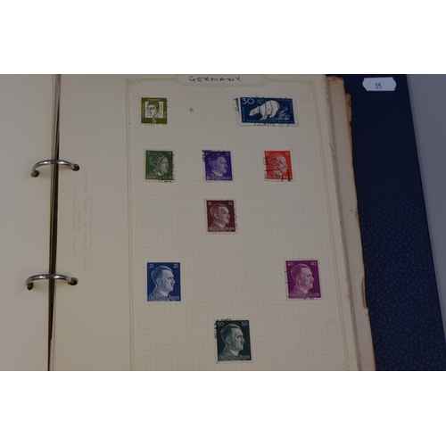 35 - Folder containing a selection of Worldwide Stamps dating from Queen Victoria including Penny Reds, O... 