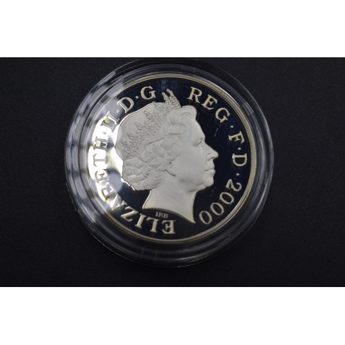 57 - The Queen Mother Centenary Year - Silver Piedfort Centenary Crown - Complete with COA and Presentati... 