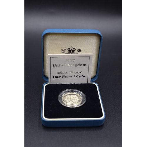 59 - Silver Proof - One Pound Coin - 1997 - Complete with COA and Presentation Box