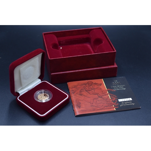 69 - The 2001 United Kingdom Gold Proof Half Sovereign (22ct) - (334/7500)
Complete with Presentation Box... 