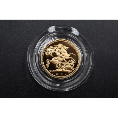 69 - The 2001 United Kingdom Gold Proof Half Sovereign (22ct) - (334/7500)
Complete with Presentation Box... 