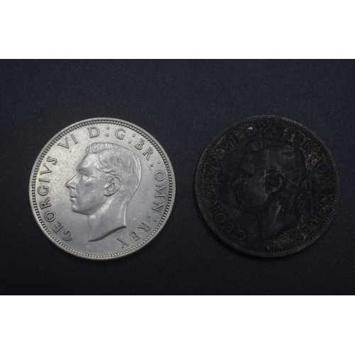 14 - Silver George VI Half Crown 1945 & 1946