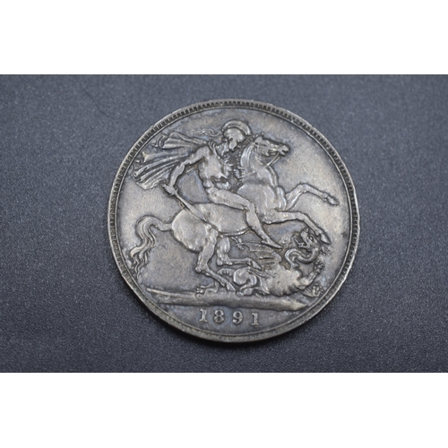 30 - Silver - 1 Crown - Victoria -1891