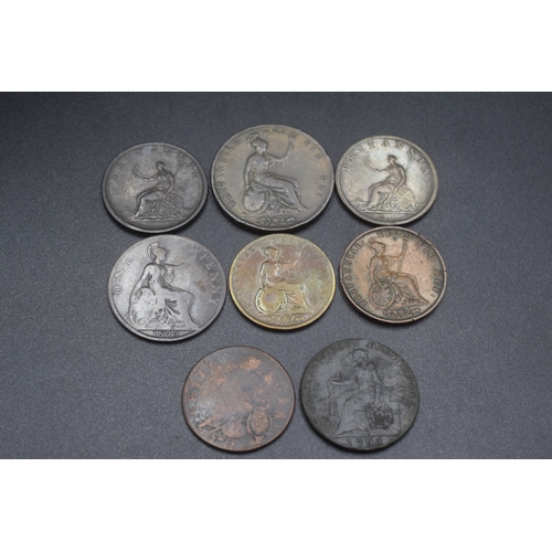 46 - Selection of Old Pennies to Include George II 1752, George III 1806, Victoria 1854 and More