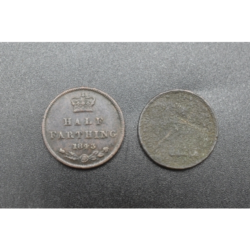 41 - Victoria Half Farthings - 1843 and Unidentified Date