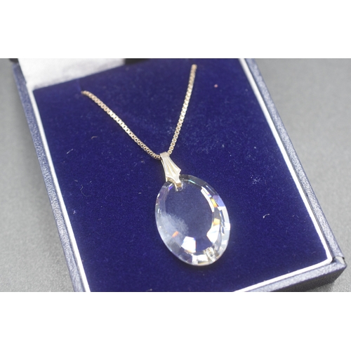 36 - Silver 925 Gemstone Necklace Complete with Presentation Box