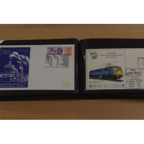 56 - Two Albums Containing Train Stamps to Include The Locomotive Philatelic Album