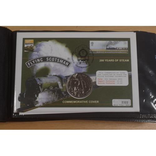 56 - Two Albums Containing Train Stamps to Include The Locomotive Philatelic Album