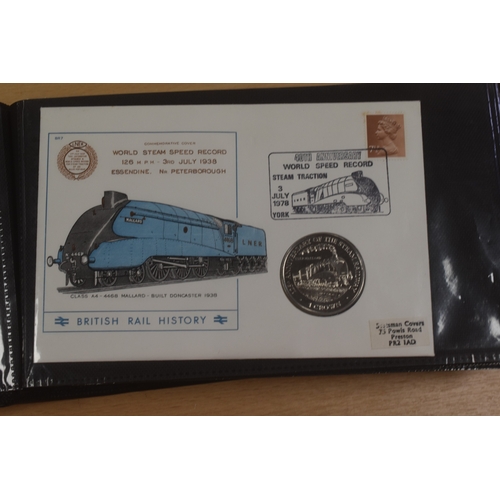 56 - Two Albums Containing Train Stamps to Include The Locomotive Philatelic Album