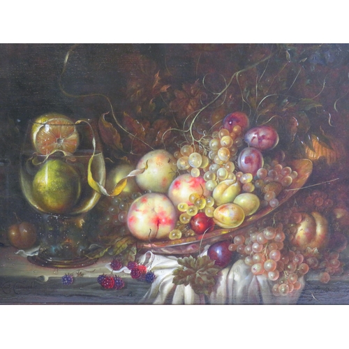 561 - Keith Cresswell (1940-1989) - 'Still life', (in a period Flemish taste), oil on canvas, signed, insc... 