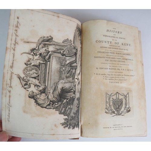 1 - The History and Topographical Survey of the County of Kent by Edward Hasted, pub 1797 second edition... 