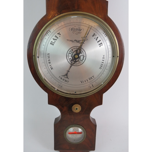 102 - A 19th Century mahogany cased wheel barometer by F. Gugeri of Hatton Garden, London. Overall height ... 