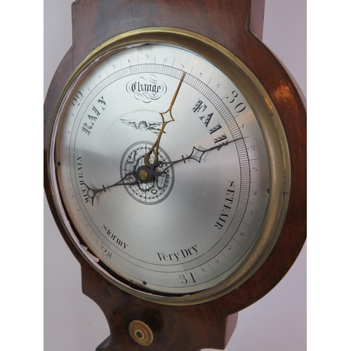 102 - A 19th Century mahogany cased wheel barometer by F. Gugeri of Hatton Garden, London. Overall height ... 