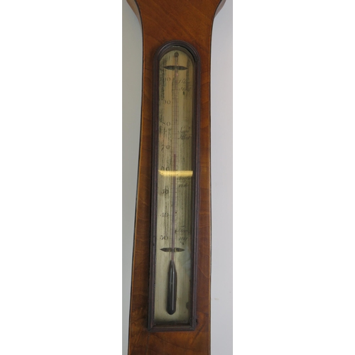 104 - A 19th Century mahogany cased wheel barometer by J Farone Holborn Hill London. Overall height 98cm. ... 