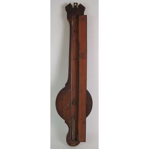 104 - A 19th Century mahogany cased wheel barometer by J Farone Holborn Hill London. Overall height 98cm. ... 