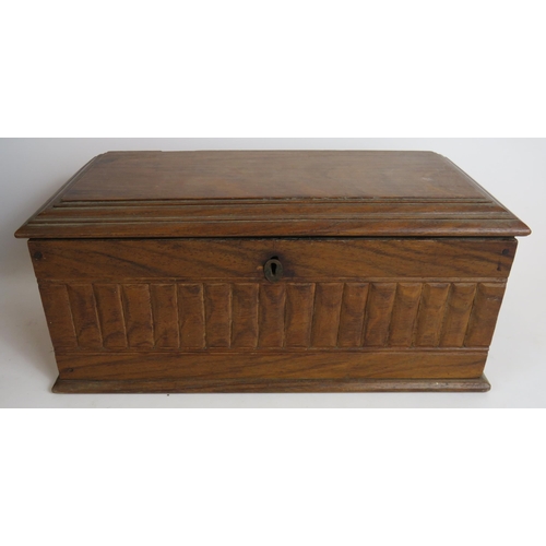 105 - A hardwood fitted work box containing shoe and leather working accessories, a four drawer stationery... 