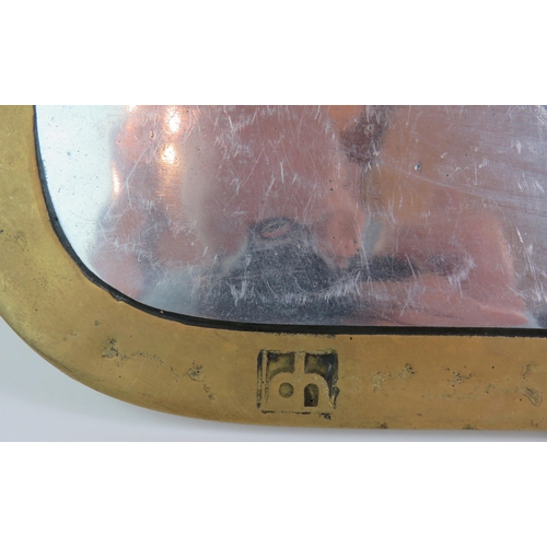 11 - A rare David Marshall Disenos Spanish Brutalist brass and aluminium tray or table mat with leather b... 