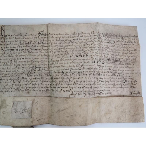 14 - An Elizabethan document hand written on vellum and bearing the wax Great Seal of Queen Elizabeth I, ... 