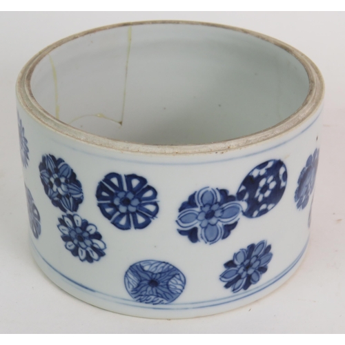 159 - An antique blue and white Chinese porcelain dish with four character mark, a Japanese Satsuma dish w... 