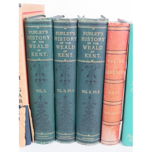 175 - A selection of books on Kent and Sussex including Parish of Benenden, Haslewood 1889 and Furley's Hi... 