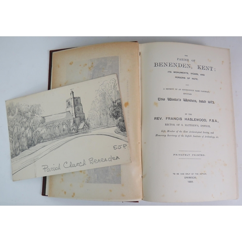 175 - A selection of books on Kent and Sussex including Parish of Benenden, Haslewood 1889 and Furley's Hi... 