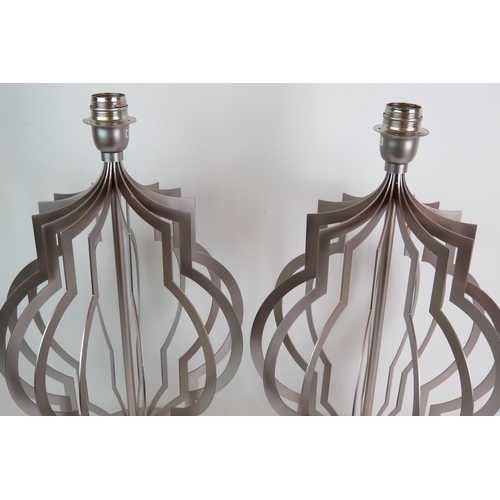 179 - A pair of stylish modern steel table lamps by Heathfield lighting (model LX-504). Overall height 57c... 