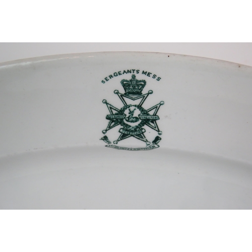 184 - A large porcelain Sherwood Foresters Regiment Sergeants Mess meat platter 46cm x 38cm. Condition rep... 