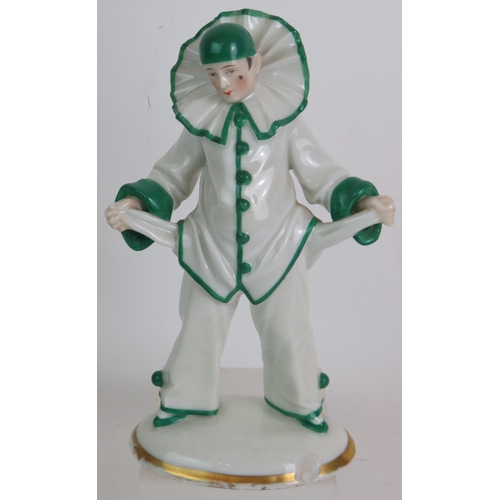 201 - An Art Deco Sitzendorf porcelain figure of a penniless clown, signed Siegel. Height 22cm.
Condition ... 