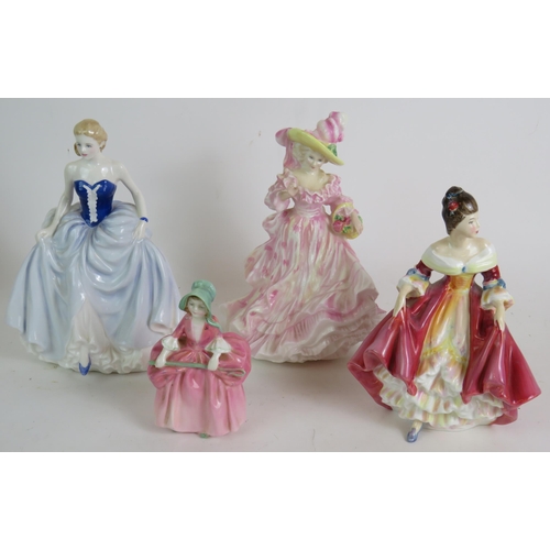 207 - Six Royal Doulton figurines including Rebecca, Susan, Bo-Peep, Southern Belle, Camellias and Top 'O ... 