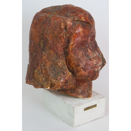 222 - A plaster bust of a girl 'Sarah' on plaster plinth. Height 36cm.
Condition report: Age related wear.... 