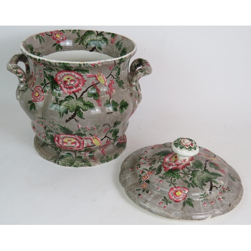 236 - A large early 19th Century Spode New Fayence covered jar, a salt glazed covered jar and an Adnian po... 