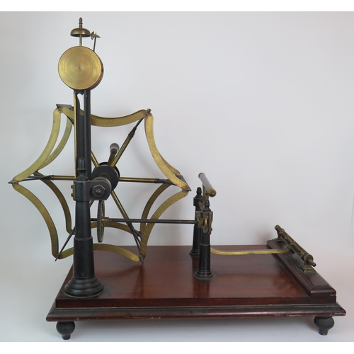 24 - A 19th Century mahogany and brass Goodbrand & Co, Stalybridge industrial silk cloth winder, complete... 