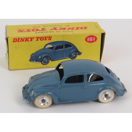 29 - A Dinky toys Volkswagen Beetle model No 181 with original box. A Dinky toys Cooper Bristol racing ca... 