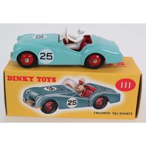 30 - Five unboxed Dinky toys including a Connaught model 236, Jaguar model 157, Morris Oxford, Austin van... 