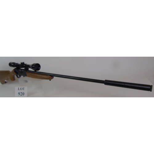 920 - Anschuts, 22 cal, S/A rifer, Ser No 136567, moderator, Tasco 6x40 scope. SECTION 1.