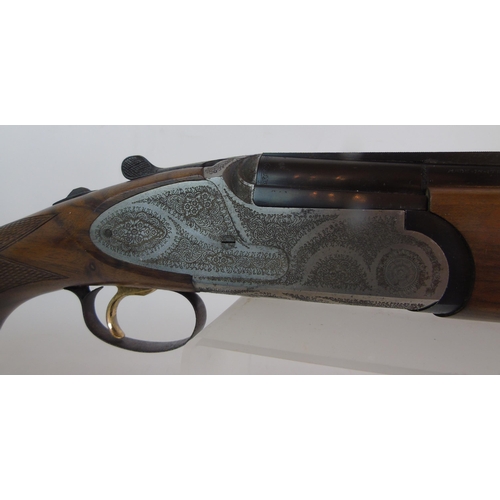 922 - 12 bore Rizzini E shotgun, O/U, Ser No 40215, side plate ejector, single trigger, 26