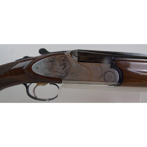 929 - Rizzini 12 bore, O/U with engraved game scene, Ser No 57483, 28