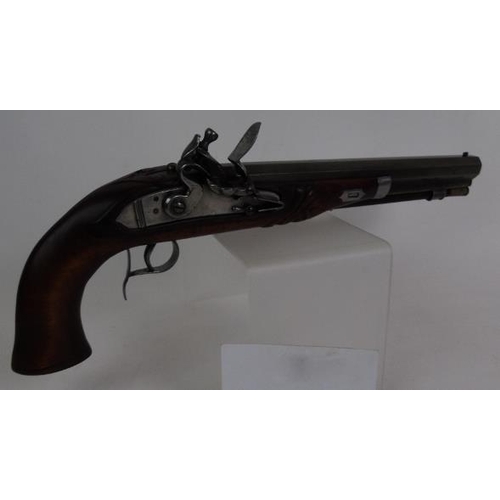 937 - Muzzle loading flint lock pistol, 44 Cal, no visible maker/numbers. SECTION 1.
Estimated: £150-£250.