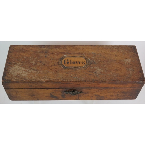 41 - An inlaid Victorian glove box, an inlaid Georgian tea caddy and an early 19th Century oak tea caddy.... 