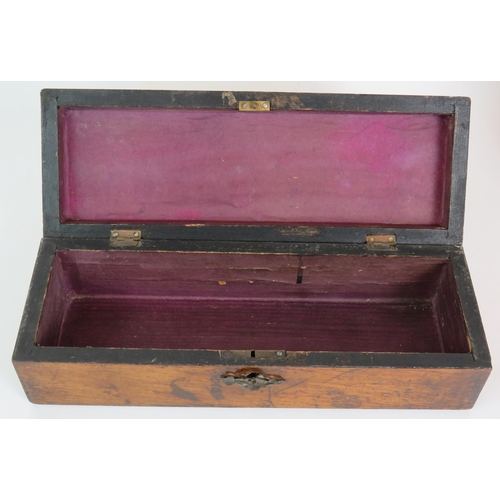 41 - An inlaid Victorian glove box, an inlaid Georgian tea caddy and an early 19th Century oak tea caddy.... 