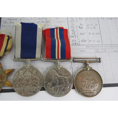 51 - A WW2 Royal Navy medal group for F.A. Evans J. 108177 including The African Star, Atlantic Star, 193... 