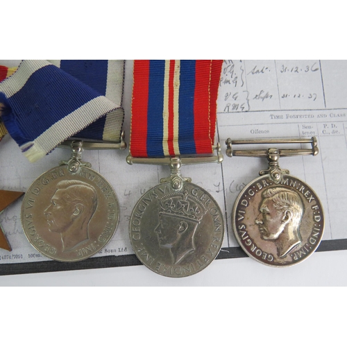 51 - A WW2 Royal Navy medal group for F.A. Evans J. 108177 including The African Star, Atlantic Star, 193... 