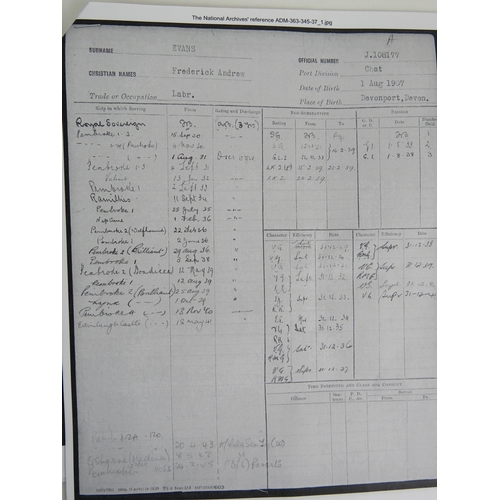 51 - A WW2 Royal Navy medal group for F.A. Evans J. 108177 including The African Star, Atlantic Star, 193... 